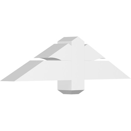 Ekena Millwork Redmond Architectural Grade PVC Gable Bracket, 36"W x 9"H x 4"D x 4"F, 6/12 Pitch GBP036X09X0404RED00